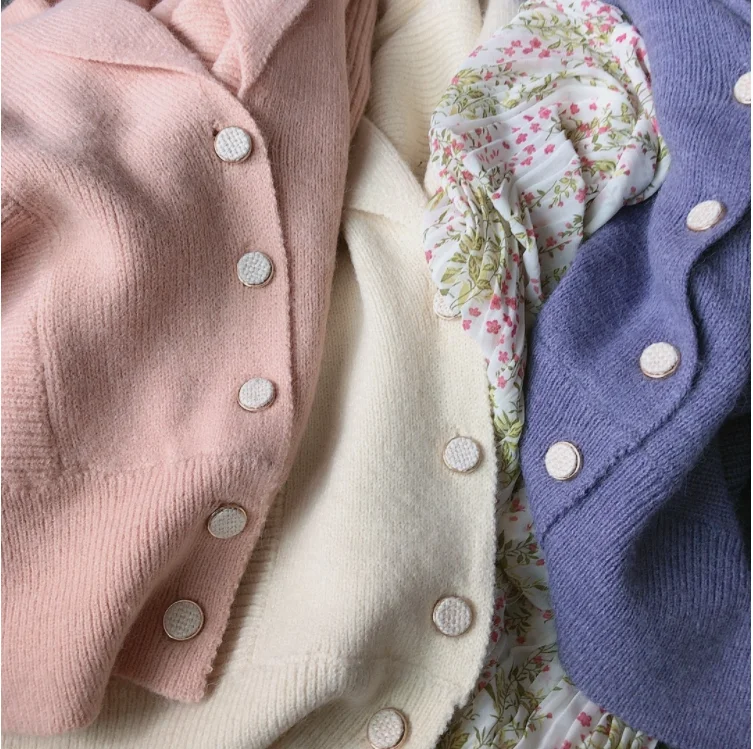 

Spring and Autumn Retro Knit Cardigan Women's Short Loose Sweater Jacket