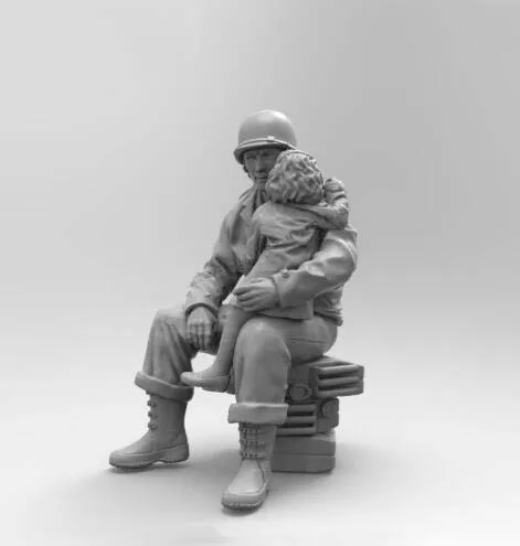 Набор для строительства фигурок из смолы 1/16 солдат США с маленькой девочкой |