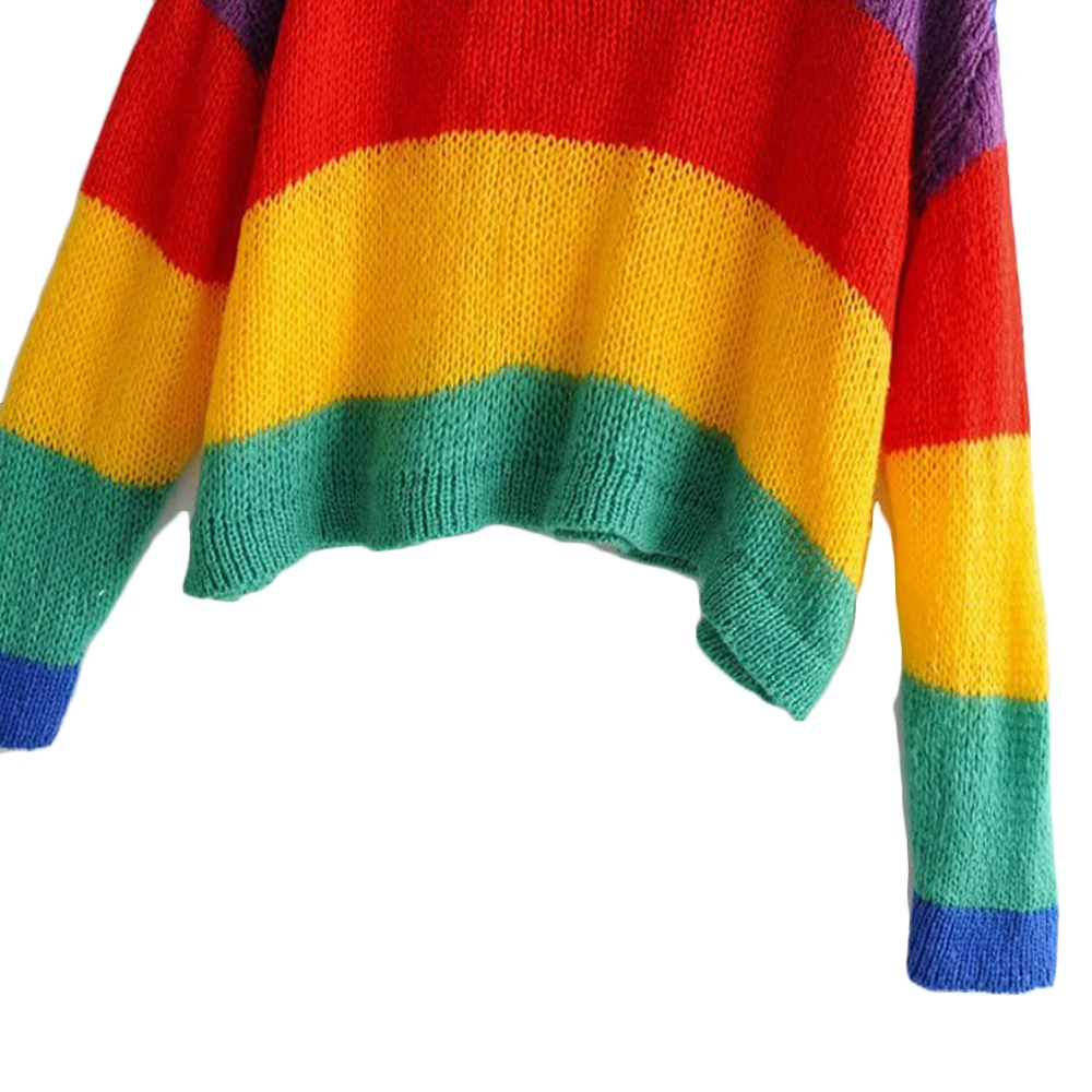 Женский Повседневный свитер Joineles разноцветный пуловер в радужную полоску с
