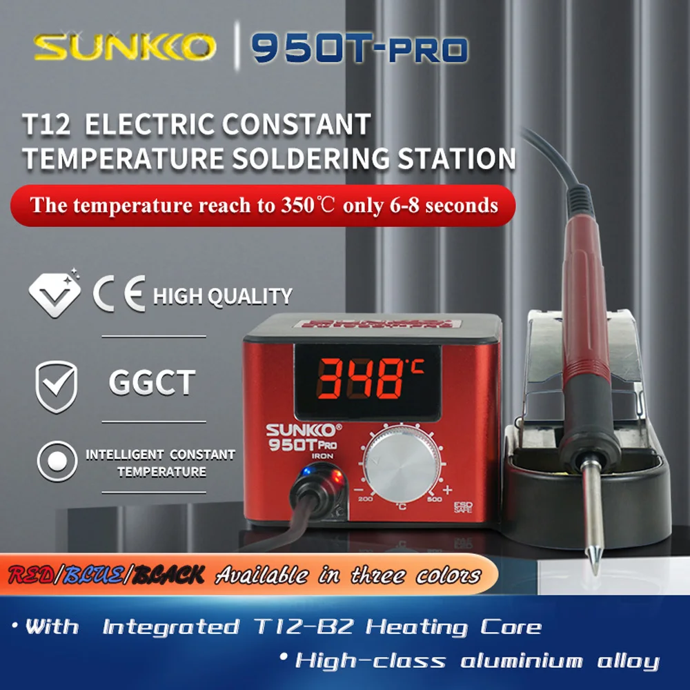

SUNKKO 950T Pro Portable T12 Soldering Station 75W Anti Static Constant Temperature Adjustable Welding Tool Solder Iron Stations
