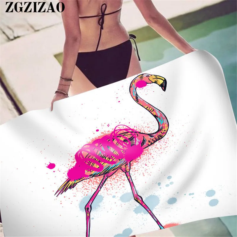 Быстросохнущее пляжное полотенце ZGZIZAO женское банное из микрофибры с принтом