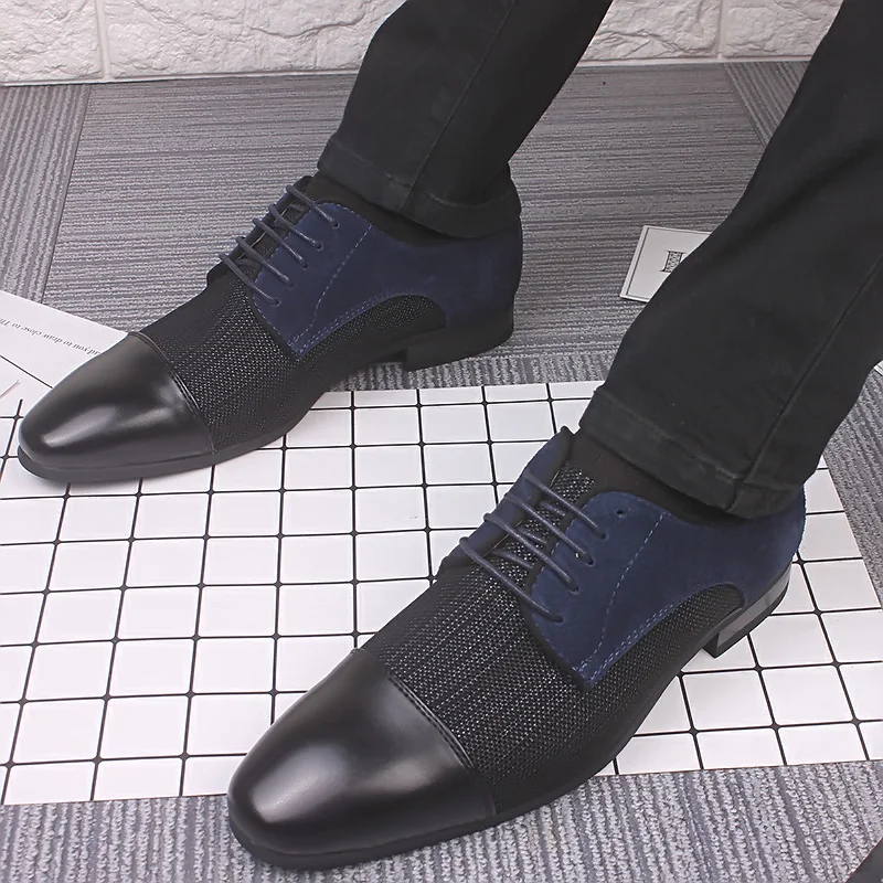 

Мужские туфли-оксфорды с острым носком, замшевые, кожаные, на шнуровке, мужские классические туфли на плоской подошве, черные модные свадебные туфли из нубука