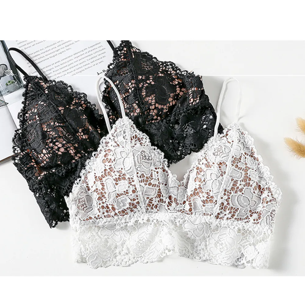 Женский однотонный бюстгальтер без косточек черный белый кружевной нижнее белье сексуальный бесшовное