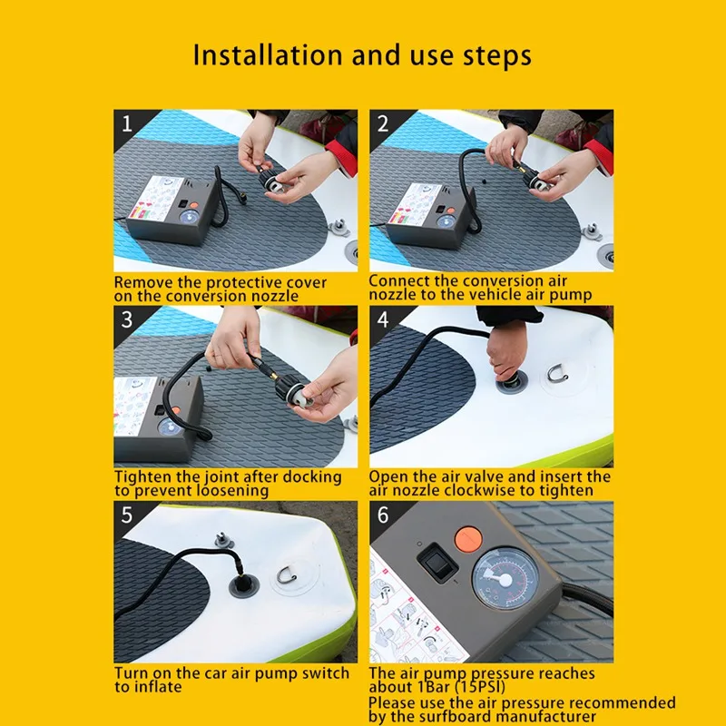 

HOT Rowing Boat Air Valve Pump Adapters Durable Converter Nozzle Adaptor Sup Board Valve Attachment Kayak Accessories