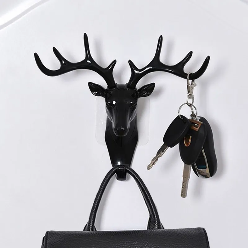 

1pc Wall Hanging Hook Vintage Deer Head Antlers for Hanging Clothes Hat Scarf Key Deer Horns Hanger Rack Wall Decoration