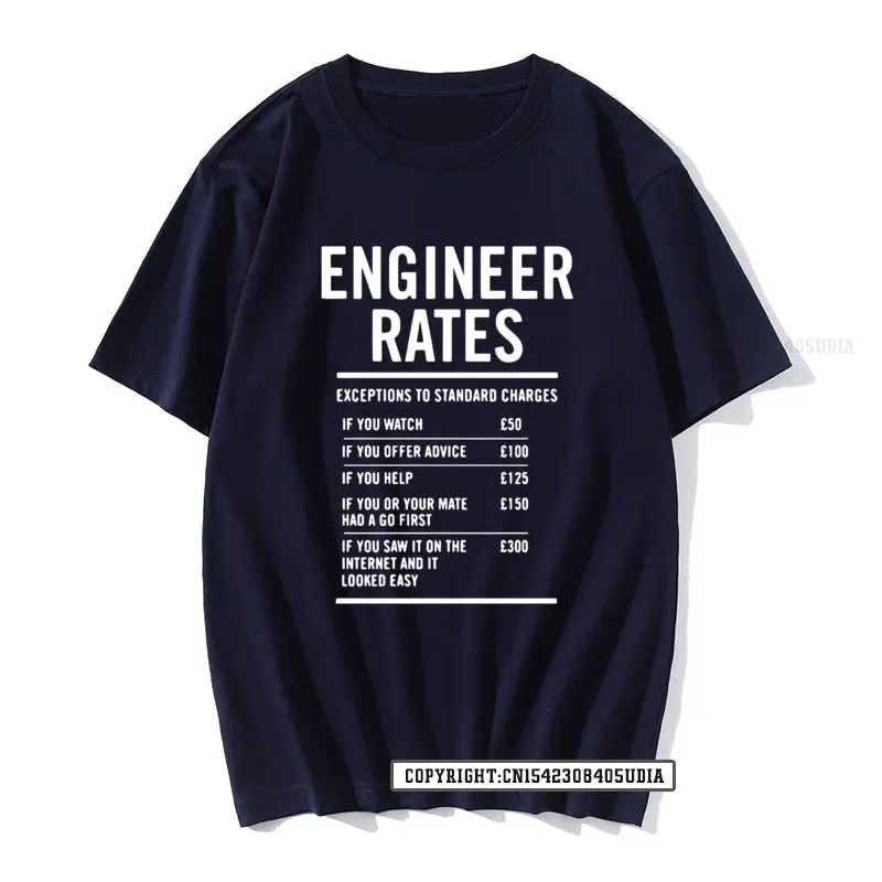 Engineer Labour Rates Mens Funny Fathers Day Dad T-Shirt Mens T Shirt Unisex T Shirt Tops T Shirt Faddish Hip Hop Cosie Men's