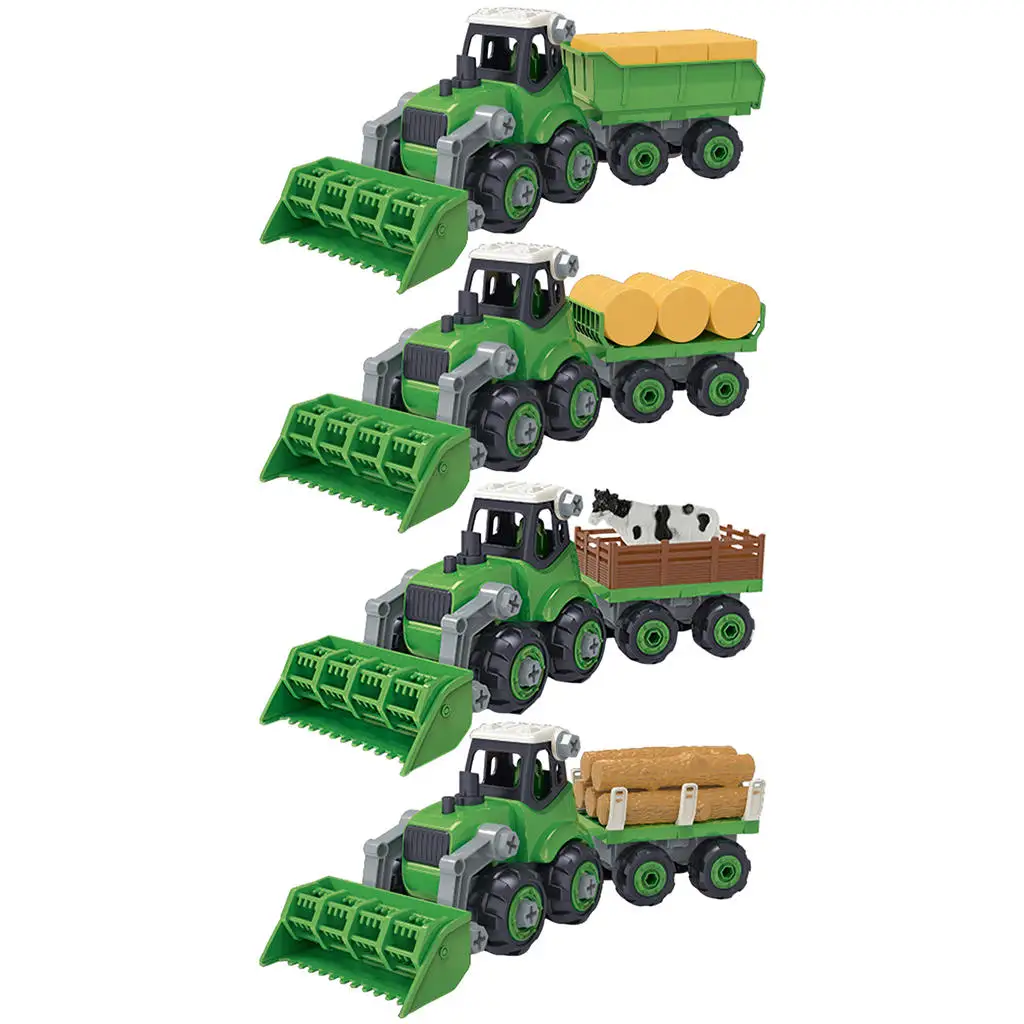 

Игрушечный Грузовик «сделай сам» с прицепом, большая прочная развивающая игрушка, съемный фермерский трактор, игрушечная ферма на 3 года + д...