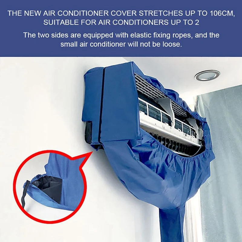 

Hot SV-Air Conditioner Cleaning Cover Household Waterproof and Dustproof Cleaning Protection Bag Cover with Drainage Port