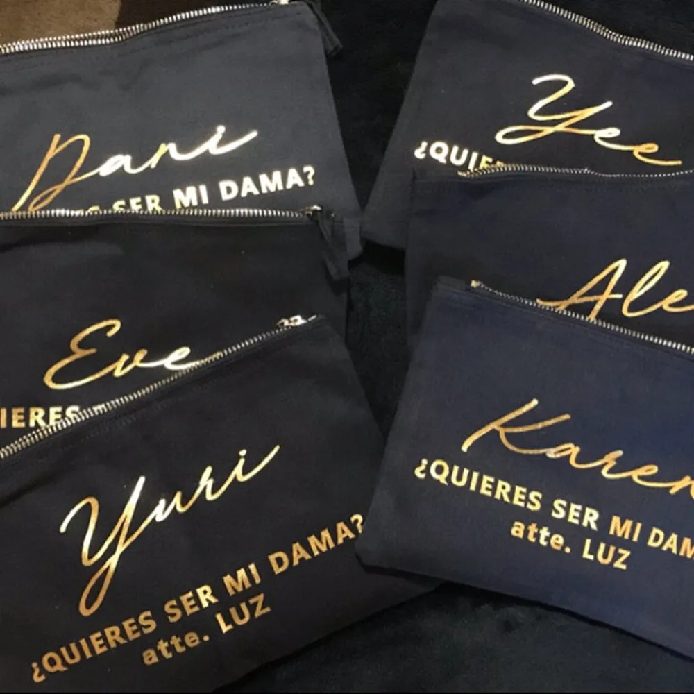 Персонализированная сумка для макияжа Mrs подружки невесты подарок