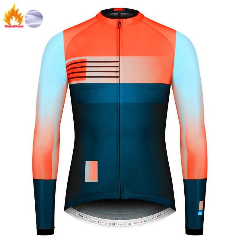Gobiking зимняя велосипедная одежда с длинным рукавом Джерси NW Мужская Pro Team теплая куртка комплект MTB Одежда термофлис Ropa Ciclismo - Цвет: Winter Jersey