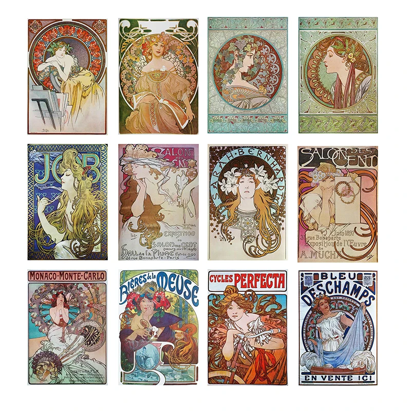

Retro Woman Alphonse Mucha Canvas Painting Art Posters and Prints Mural Pictures for Living Room Home Wall Decoration Cuadros