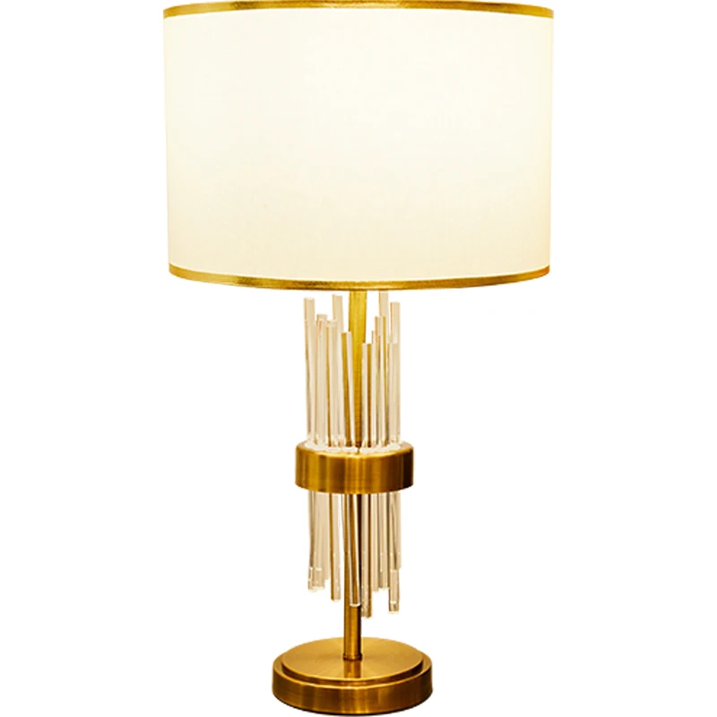 TUDA прозрачная стеклянная настольная лампа для спальни Хрустальная Золотая