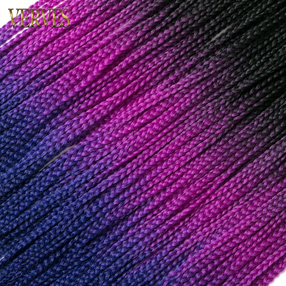 VERVES коробка косички крючком косички 24 дюймов 22 корня/упаковка Ombre синтетические косички наращивание волос тепло волокно оптом крючком косички розовый