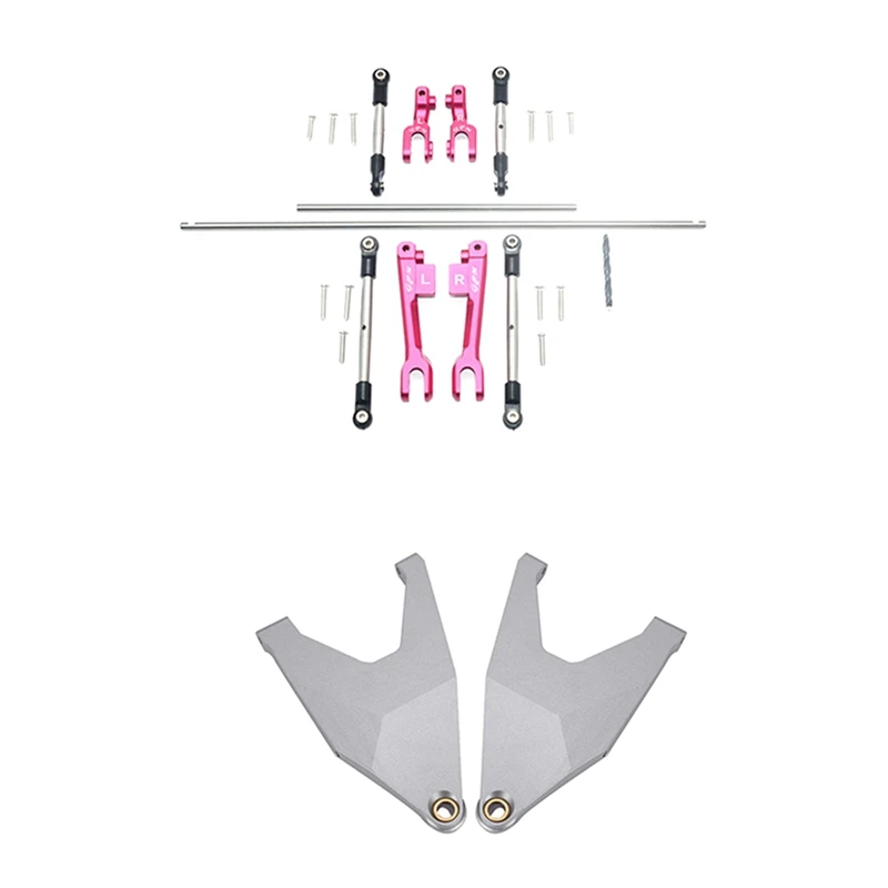 

2 Pcs Front and Rear Lower Suspension Arms & 1 Pcs Front Rear Sway Bar S2 Stainless Steel Linkage-Set