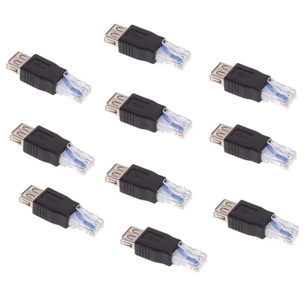 10 шт. RJ45 штекер USB Женский LAN Сетевой разъем адаптеры Конвертеры | Компьютеры и