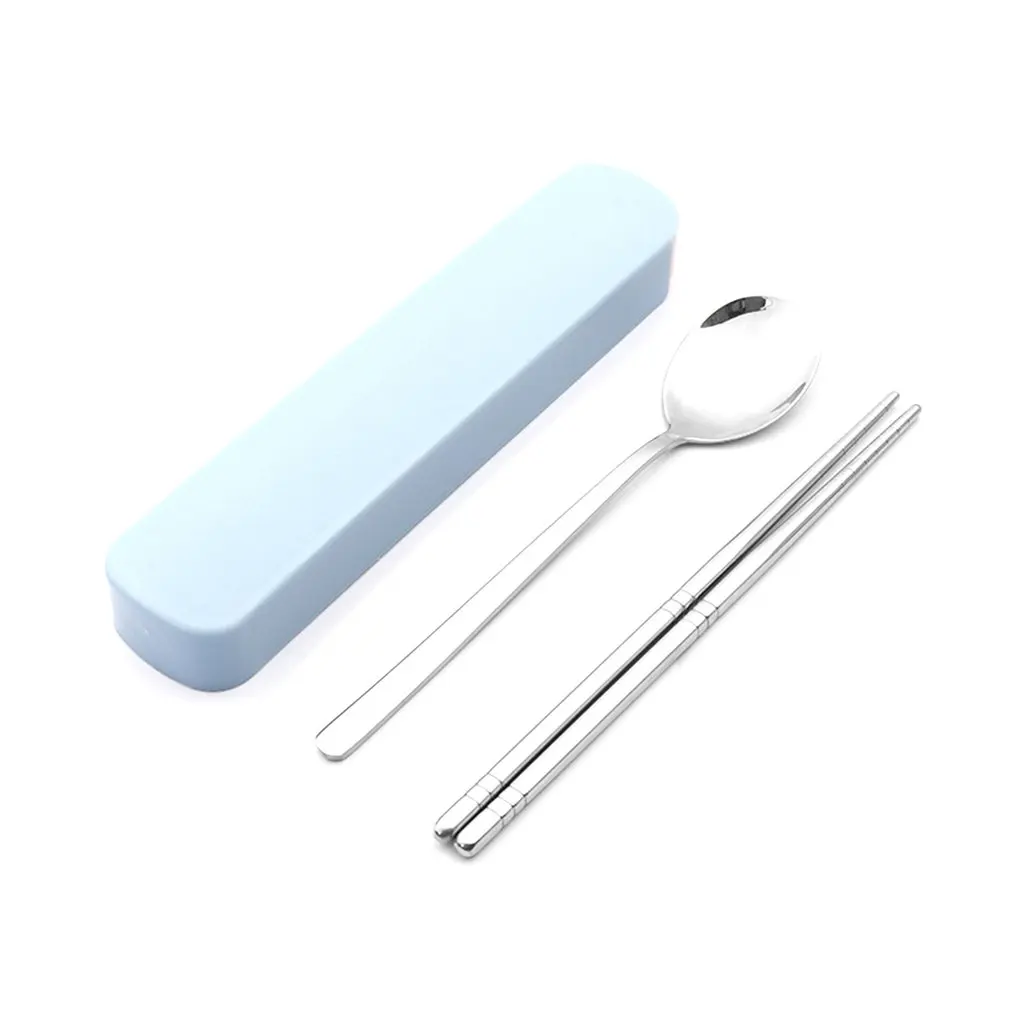 

Portable Travel/Picnic Tableware Set Stainless Steel Dinnerware With Box Kitchen Fork Spoon Dinner Set For Kid School Cutlery A3