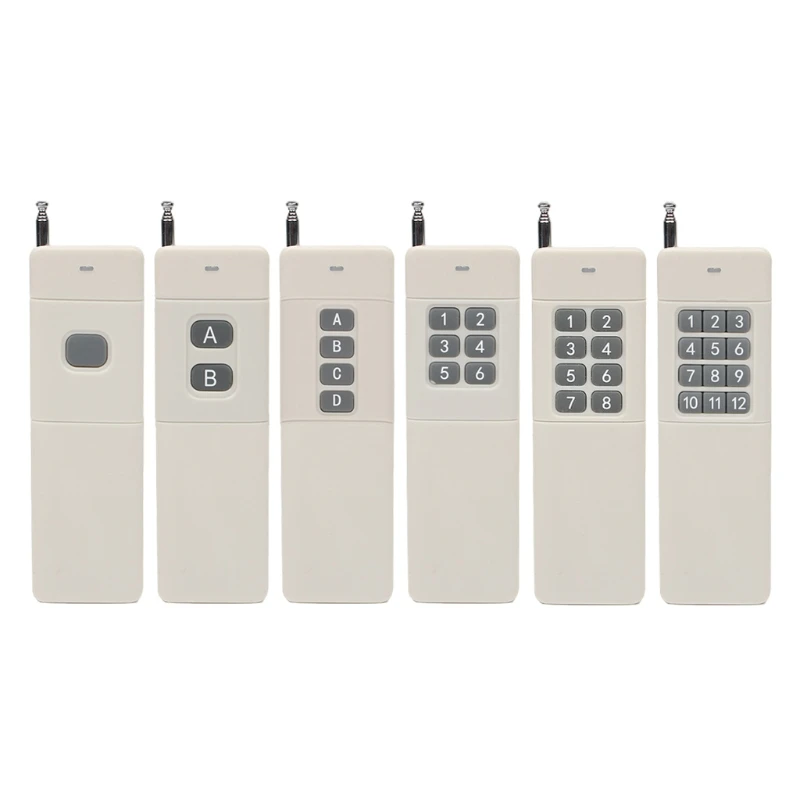 3000m Long Distance Range High Power 1/2/4/6/8/12CH RF Wireless Remote Control Transmitter 433 MHz Relay Switch light