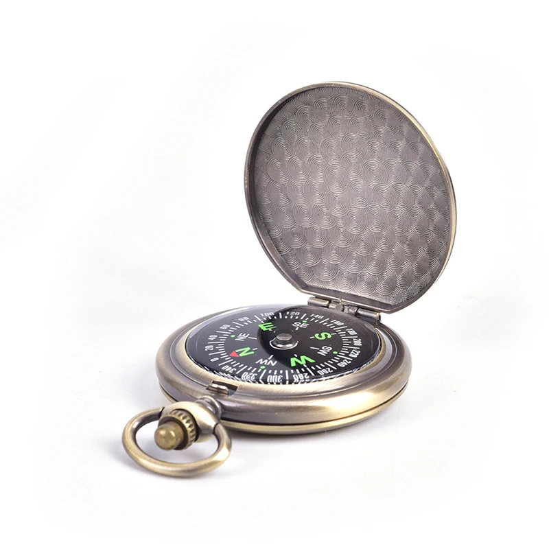 Популярные винтажные карманные часы с бронзовым компасом ретро мужские и