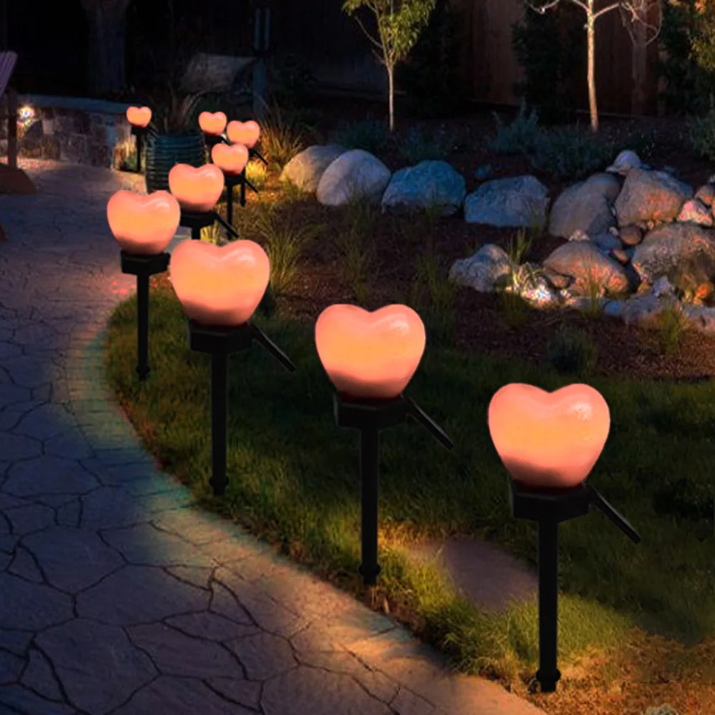 

Solar Garden Lawn Light Love Shaped Waterproof Romantic Courtyard Lamp Outdoor Landscape Pathway Ground Plug-in Lighting Decor