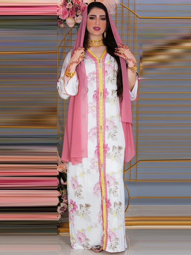 Женское длинное платье Рамадан Eid Mubarak, длинное платье, кафтан, абайя, Дубай, саудовские, арабские, турецкие, мусульманские длинные платья для...
