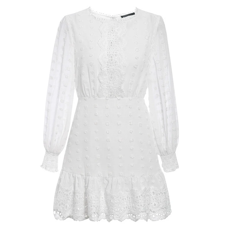 Популярное шифоновое платье для женщин с длинным рукавом кружевное вечернее