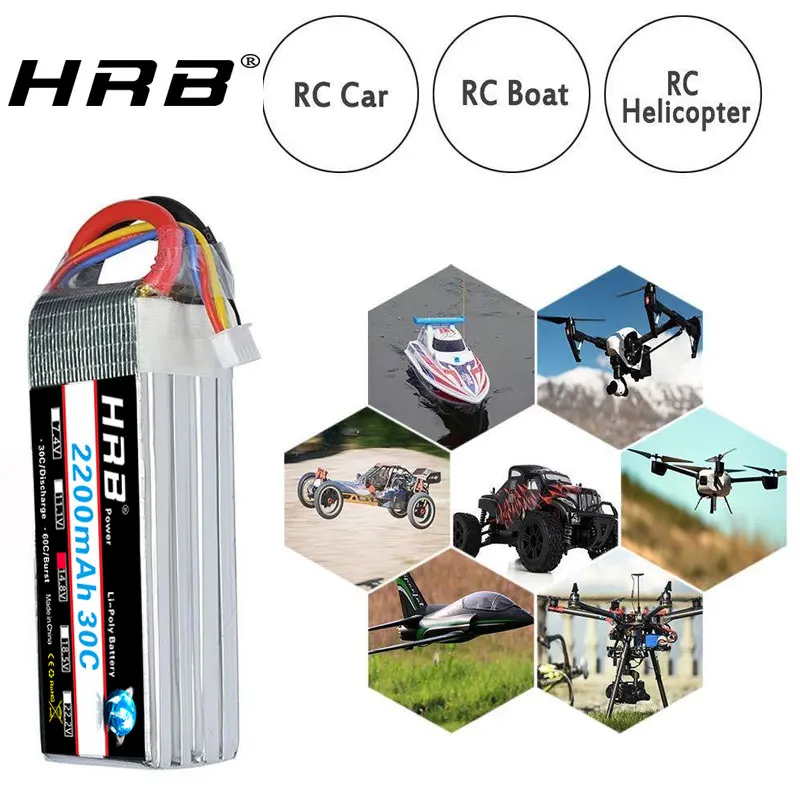 HRB lipo 4S 14,8 в 2200 мАч Lipo батарея 30C с xt60-t Deans T Разъем для RC автомобилей Вертолет Лодка Квадрокоптер танки дроны самолет