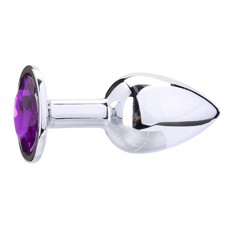 Интимная металлическая Анальная пробка с кристаллами ювелирные изделия гладкая