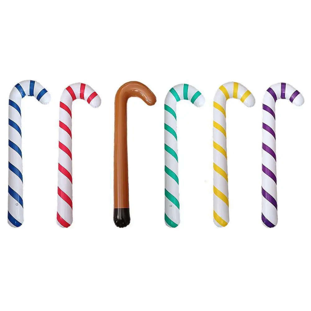 

Inflatable Christmas Cane Christmas Holiday Toy Props Merry Christmas Decoration Ornaments Candy Cane Balloons