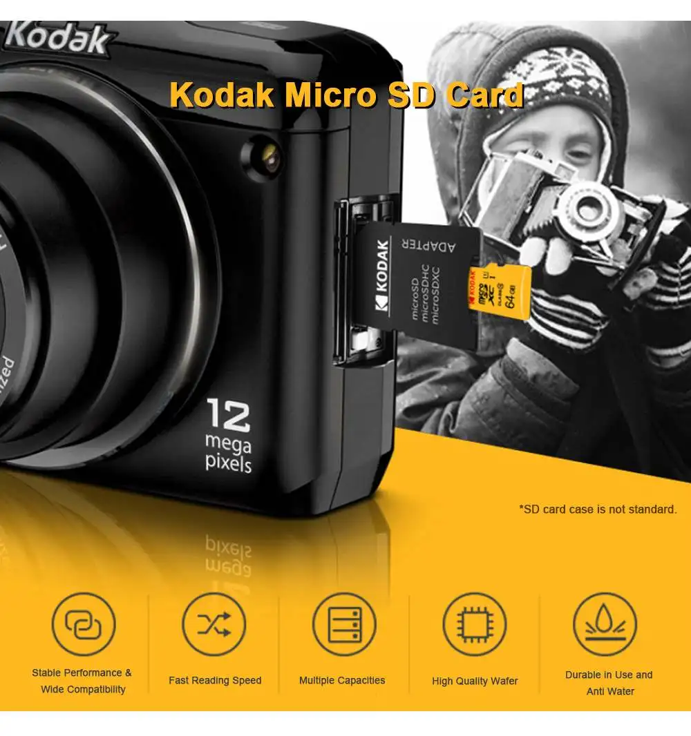 Kodak U1 Micro SD карта 128 Гб 64 ГБ 32 ГБ Золотая флеш-карта памяти Высокоскоростная TF/SD карта Micro sd класс 10 карта памяти