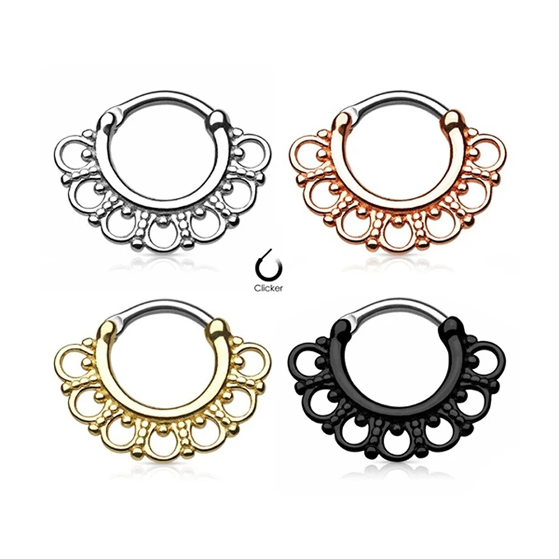 1 шт. медный носик кольцо Перегородка носа кольца пирсинг кликер Daith ухо