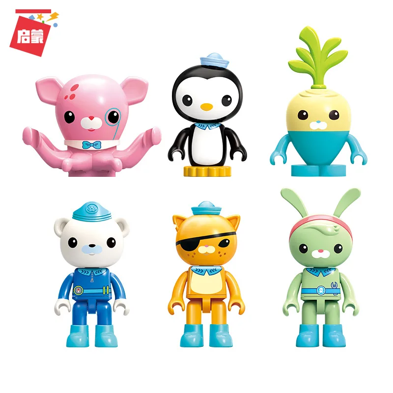 

921PCS Enlightenment 3716 Submarine Small Column Building Block Octopus Fort Set Model Children Assembled Toy Gift