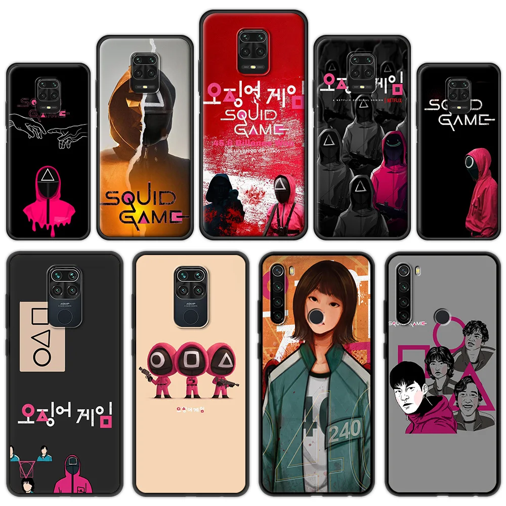 

TV Movie Squid Game Fundas Phone Case For Redmi Note 7 8 8T 9 8A 9 9A 9C Note 9S 10 Pro Soft Silicon Shockproof Cover Shell TPU