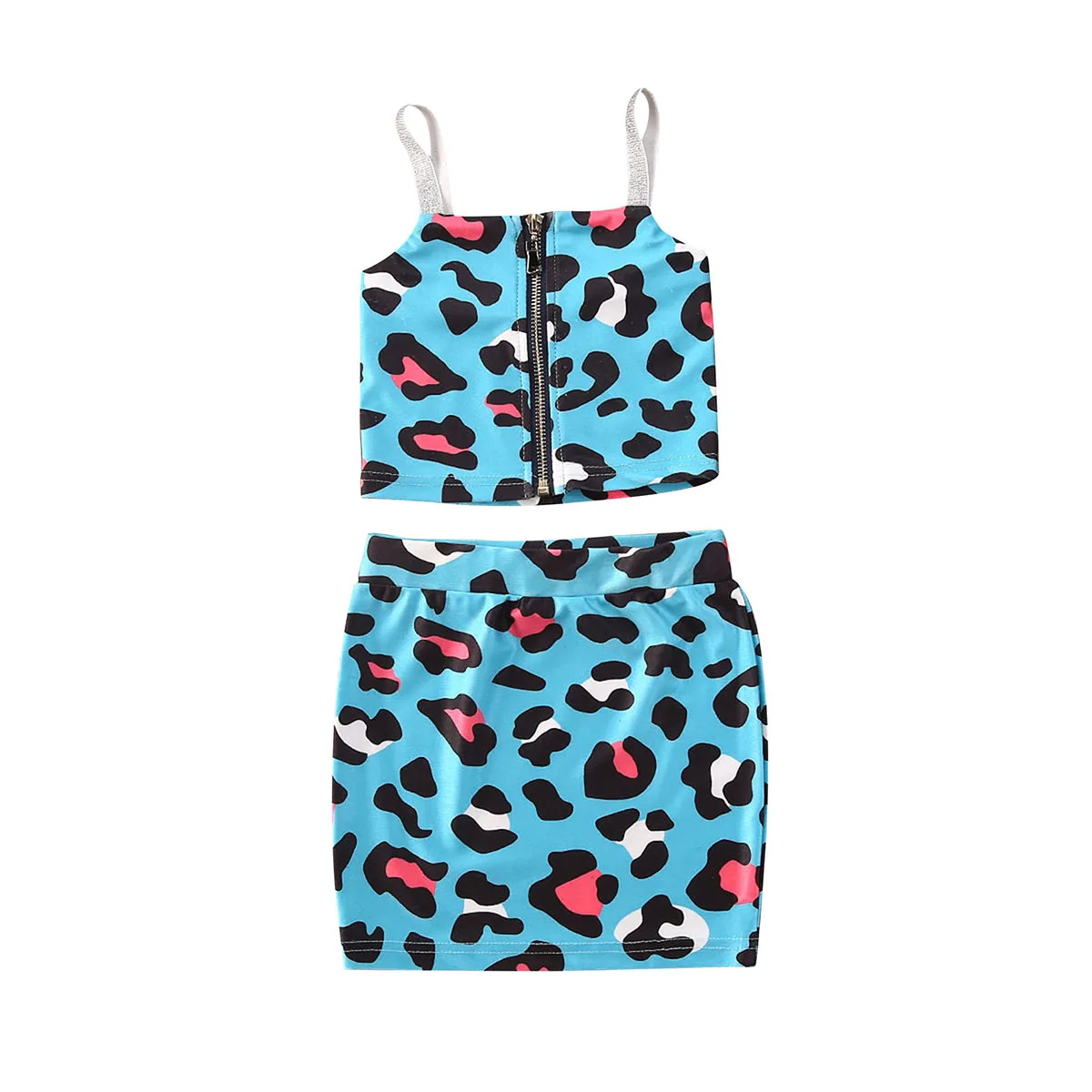 Одежда для маленьких девочек от 1 года до 6 лет летние комплекты с леопардовым