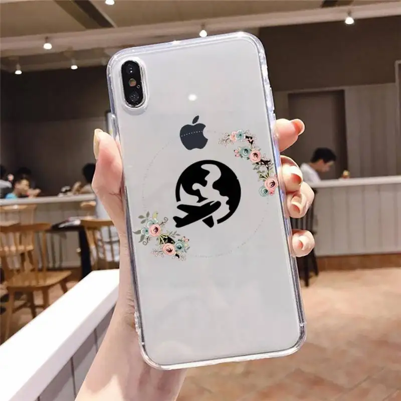 

Art flower airplane heart logo Phone Case Transparent soft For iphone 5 5s 5c se 6 6s 7 8 11 12 plus mini x xs xr pro max