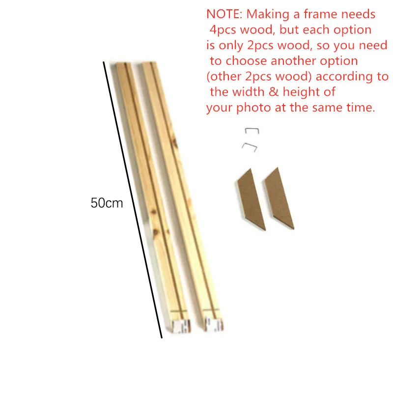 2pcs wood 50cm A607 Домашние фоторамки настенная фоторамка деревянный Плакат рамка DIY деревянная Картина на холсте рамка для живописи маслом стены искусства кадра фото фоторамка - Цвет: 2pcs wood 50cm A607