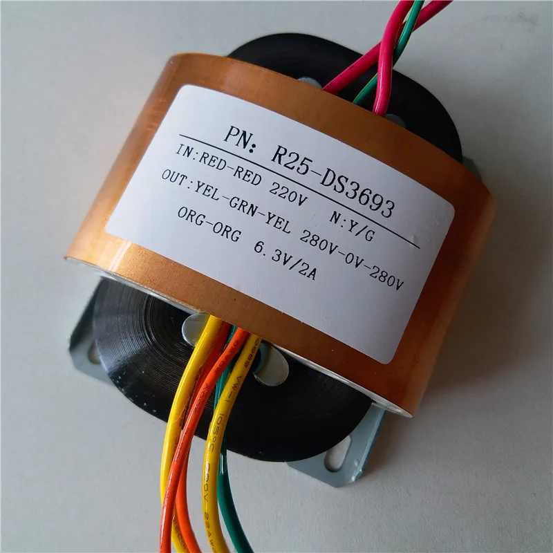 280V-0-280V 0.03A 6,3 V 2A трансформатор R Core R25 заказной трансформатор 220V 30VA с медным экраном для предварительного декодера источника питания