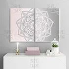 Картина на холсте с рисунком лотоса, простой постер для украшения дома, розово-серая картина на стену для гостиной, украшение на стену, художественный принт