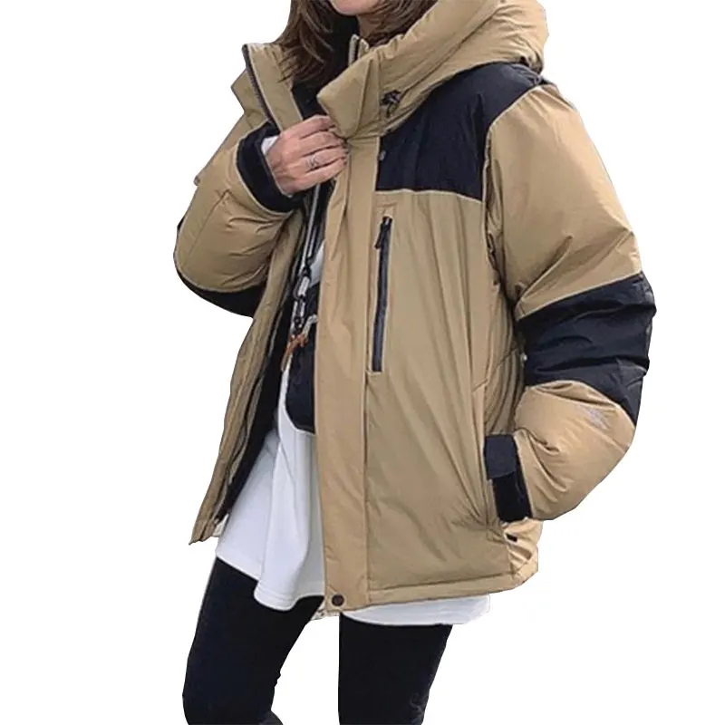 

Хлопковая одежда, новинка 2021, зимнее свободное теплое Стеганое пальто цвета хаки с прострочкой, модная женская куртка в японском стиле