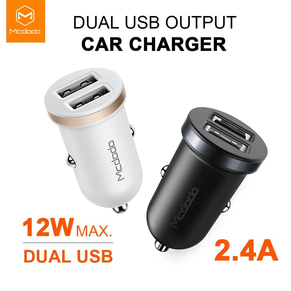Автомобильное зарядное устройство Mcdodo 12 Вт с двумя USB портами мини для телефона