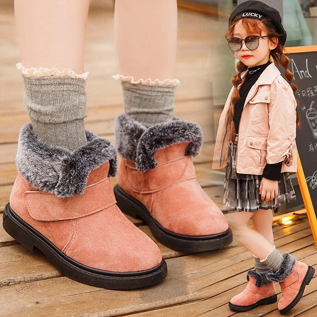 Baby Shoes 2019Top New Kids Girls Boys Winter Warm Flock Short Boots Booties Casual For Children Chaussures BeBe |