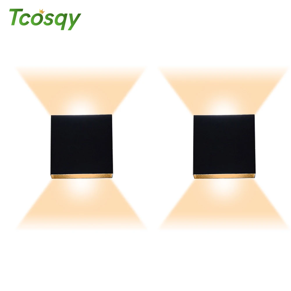 

Square Wall Lamp Metal Tcosqy Facade Lamp for Living Room Lamps Natural Light Loft Wall Picture Walls Decoration Indoor Lighting