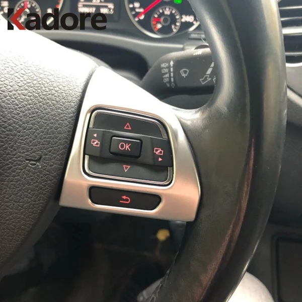 Для Volkswagen Tiguan 2013 ABS Матовая рамка для руля, декоративная накладка, аксессуары для салона автомобиля