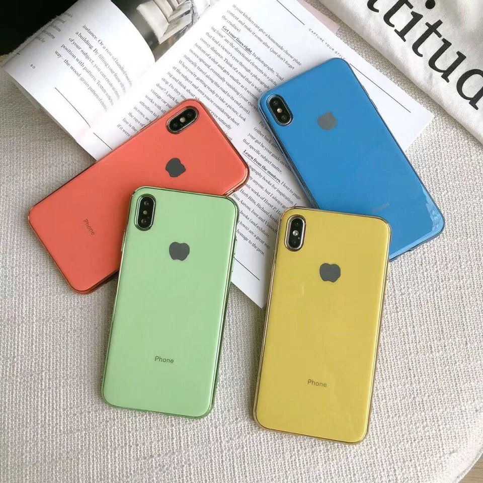 Чехол для iphone 6 7 8 Plus яркая Роскошная ударопрочная Гальваническая рамка + мягкая