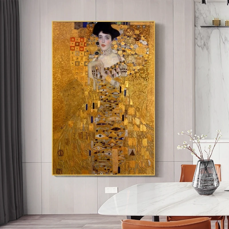 

Portrait Of Adele Bloch By Gustav Klimt Oil Paintings Print On Canvas Art Posters And Prints Famous Wall Art Pictures Cuadros