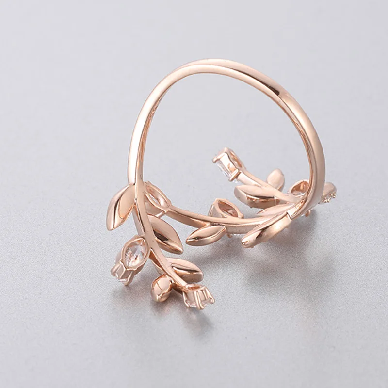 Женское кольцо в форме ветки PANDOO элегантное из чистого серебра 925 пробы с