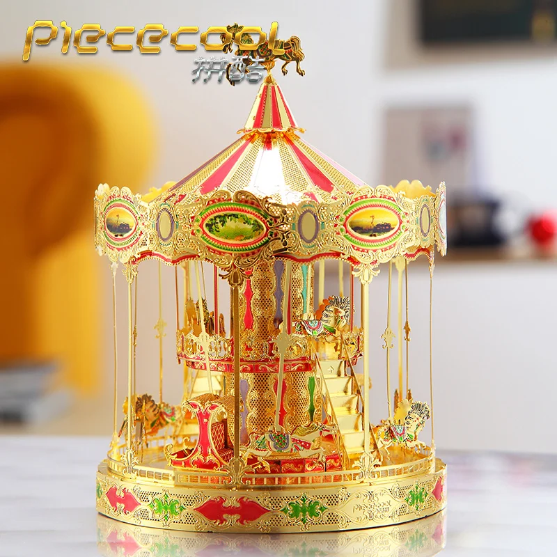 Piececool 3D металлические Пазлы Веселые модели здания наборы сделай сам лазерная