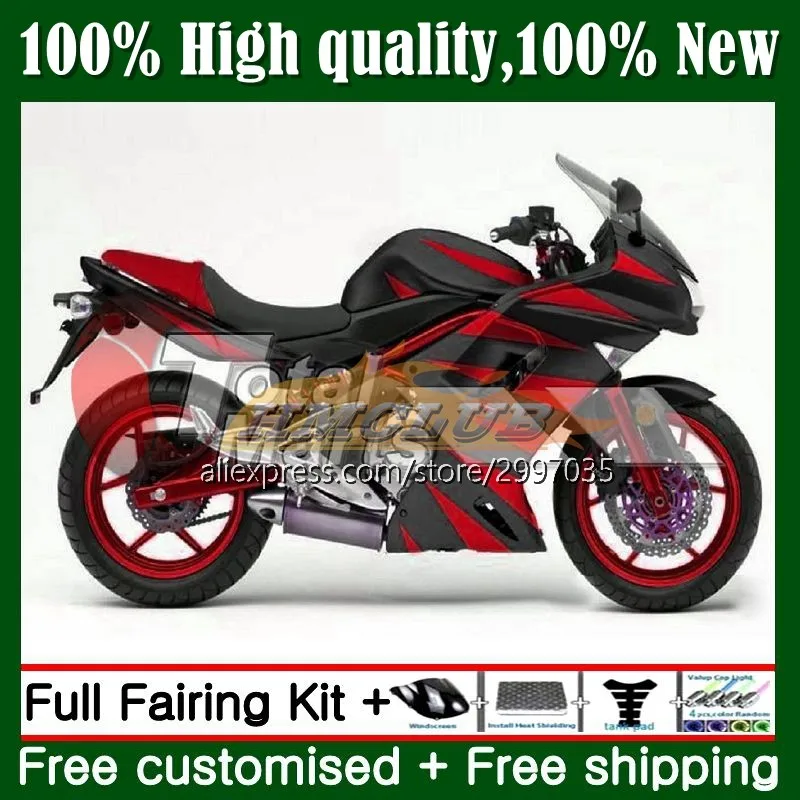 

Кузов комплект для KAWASAKI 650R ER6 F 650 R ER 6 F ER6F 06 07 08 4No.24 650R-ER6F ER-6F ER 6F 2006 2007 2008 обтекателя глянцевый красный