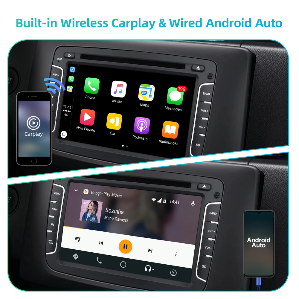Автомобильный радиоприемник Isudar 1 Din Android 11 для Dacia/Sandero/Duster/Renault/Captur/Lada/Xray 2/Logan 2