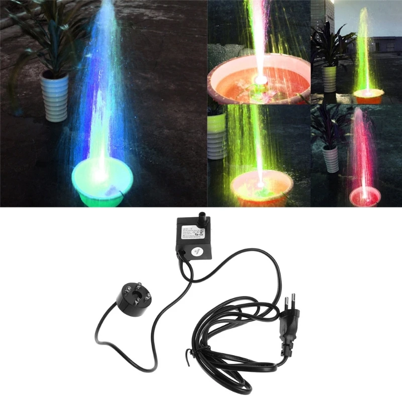 

AC 220V 3W Submersible Water Pump LED Aquarium Fountain Fish Pond Tank EU Plug