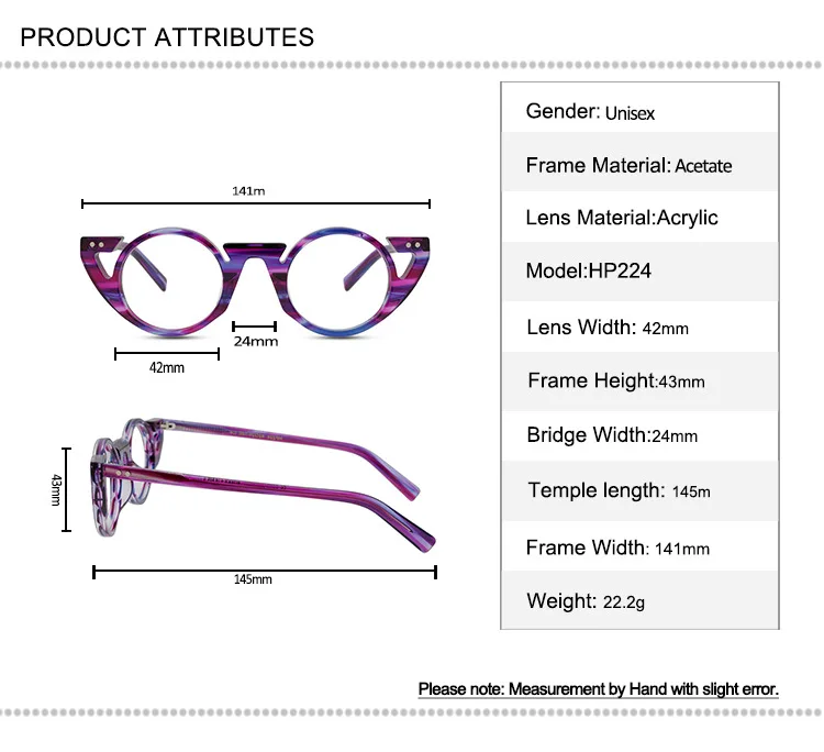 

Acetate Round Glasses Frame Vintage Women Full Rim Myopia Eyewear High Quality Clear Lens Goggle Retro Optical Eyeglasses Men